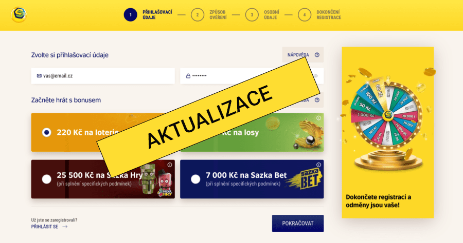 Velká aktualizace návodu na rychlou registraci v Sazce