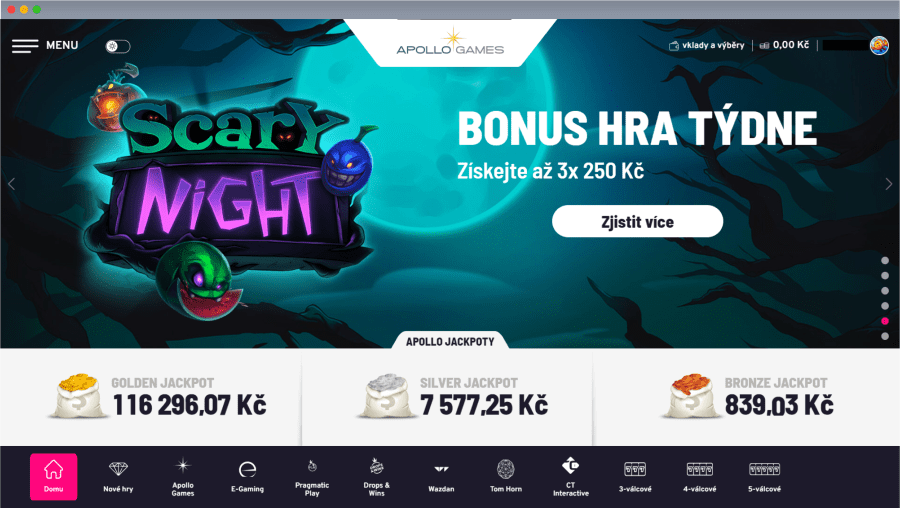 Apollo Games 5 Apollo Games rozhrani 1