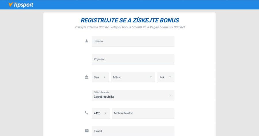 Bonus za registraci bez vkladu