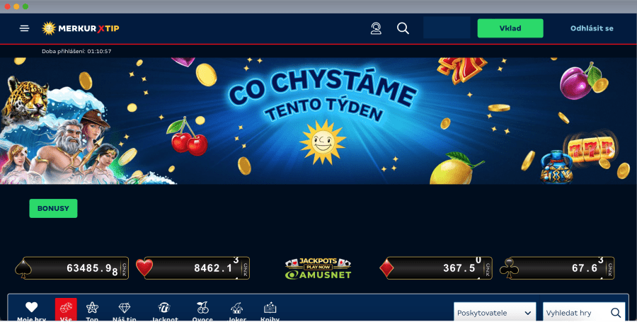 MerkurXTip recenze screenshot rozhraní