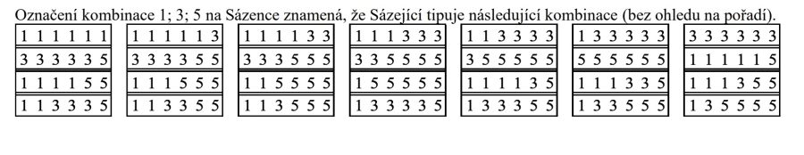 Jak si vsadit Sazka Kameny? 11 kombinace 135 sazka kameny