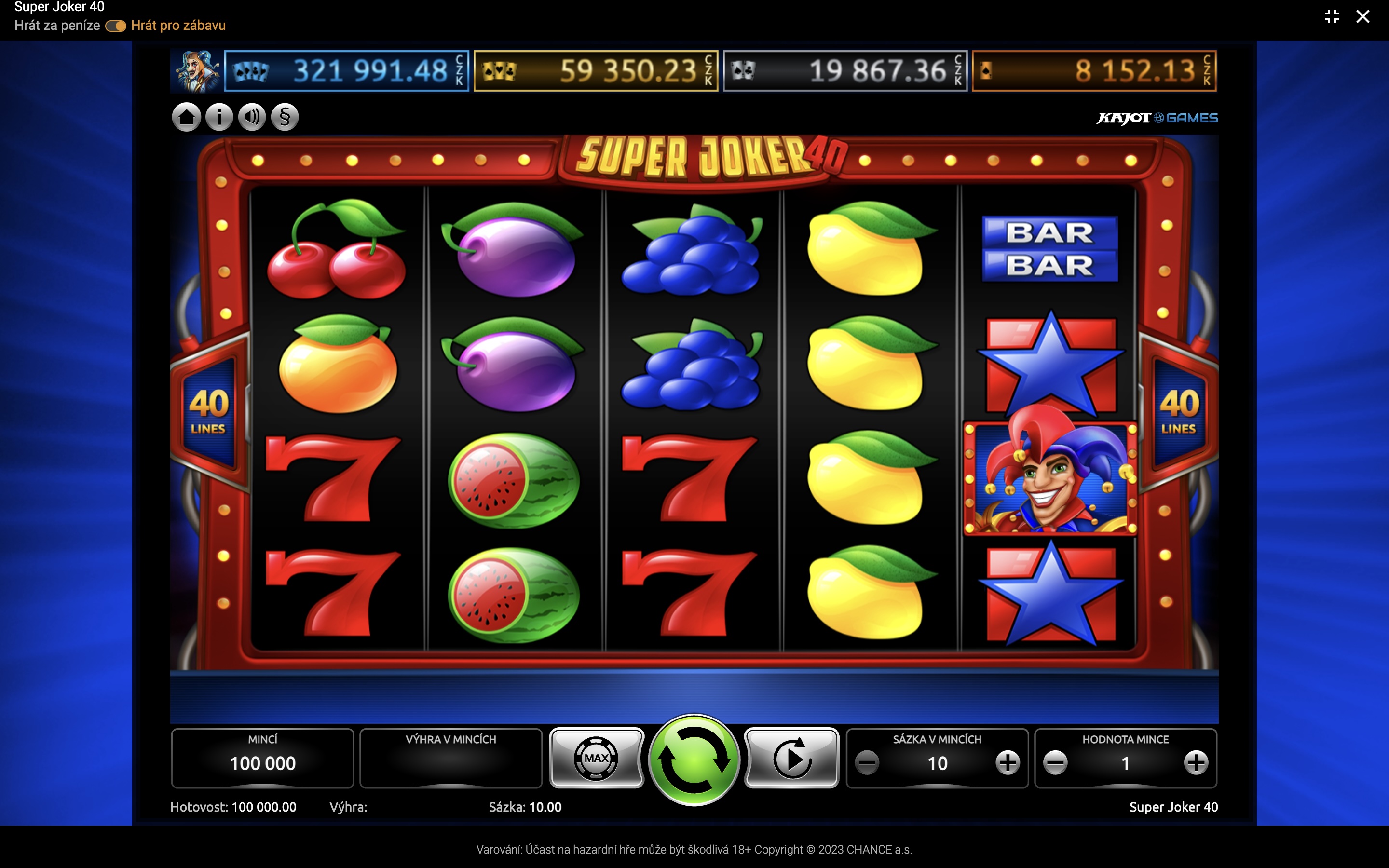 Megahry Kajot Super Joker 40