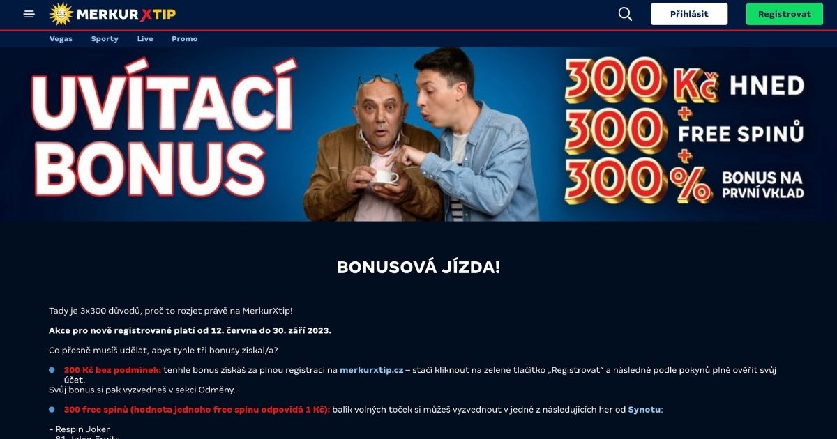 Merkur X TIP bonus za registraci