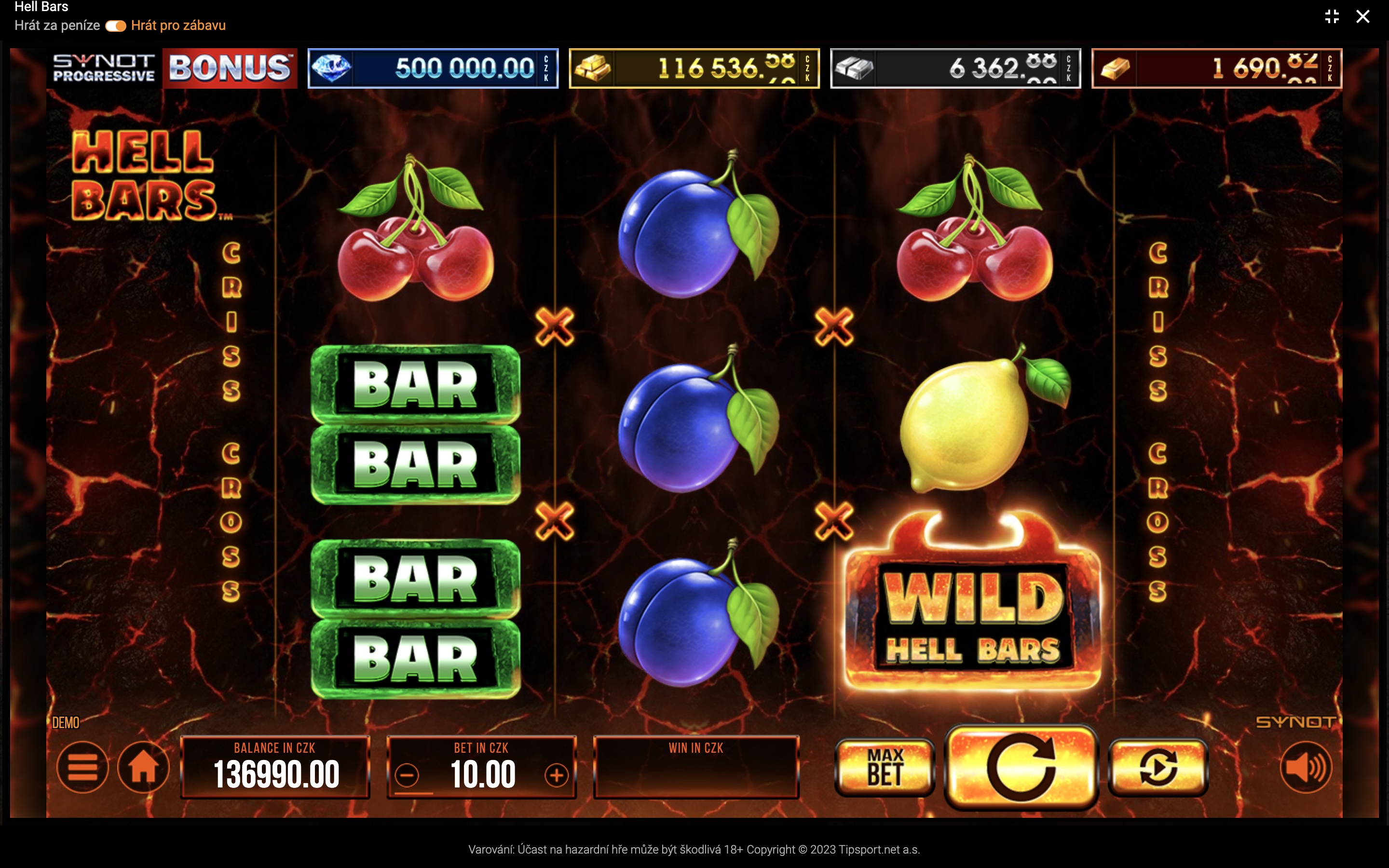 TipSport vegas hry Hell Bars