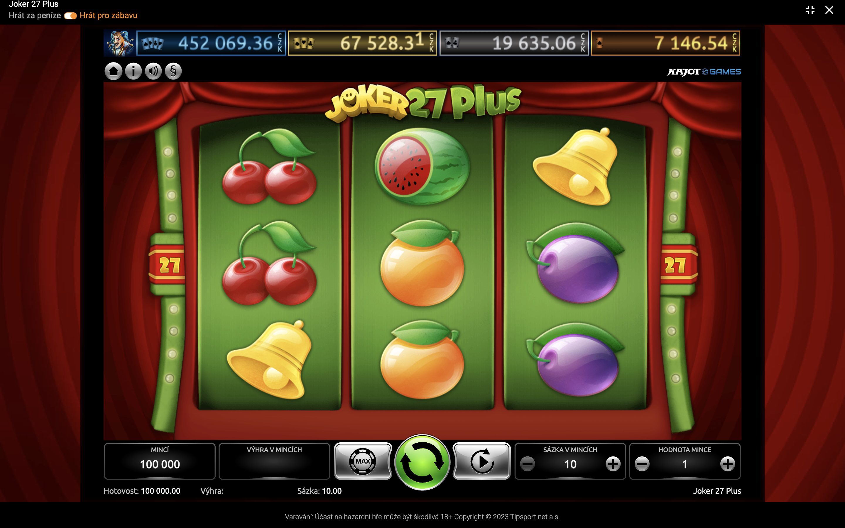 TipSport vegas hry Joker 27 Plus