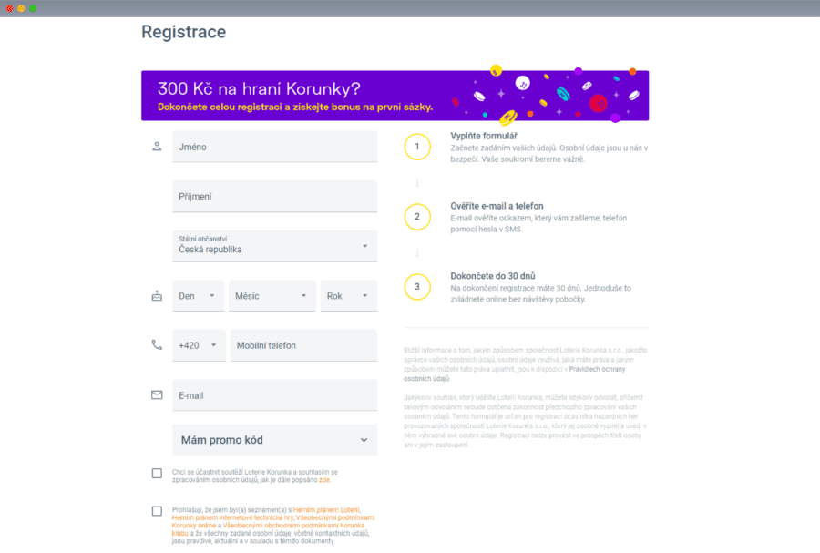 Korunka registrace 1 01