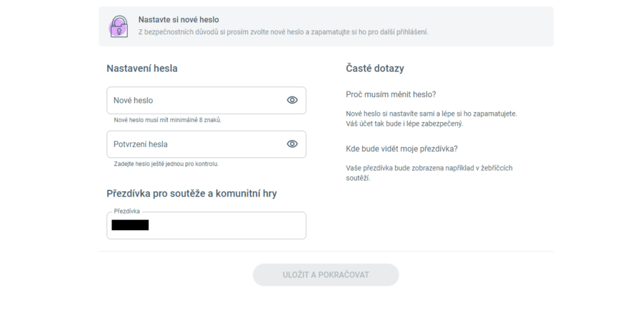 Korunka registrace 4
