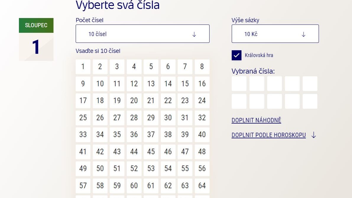 Loterie Šťastných 10 online