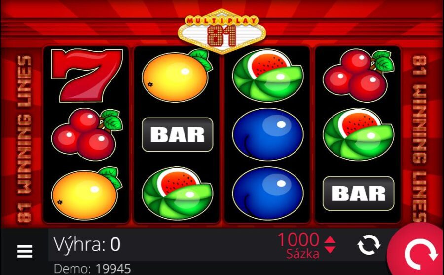 Ovocné hrací automaty zadarmo 4 Online herní ovocný automat Multiplay 81