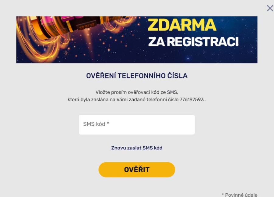 Ověření telefonního čísla