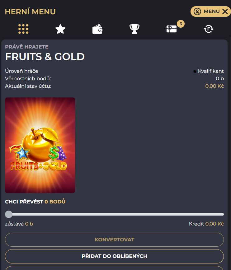 Grandwin 8 Ingame menu
