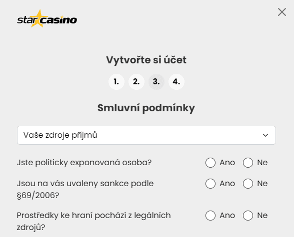 Registrace Star Casino: podrobný návod 4 Star Casino registrace 4-1