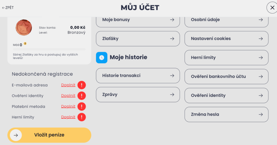 Registrace eCasino: podrobný návod krok za krokem 7 Registrace eCasino dokončení