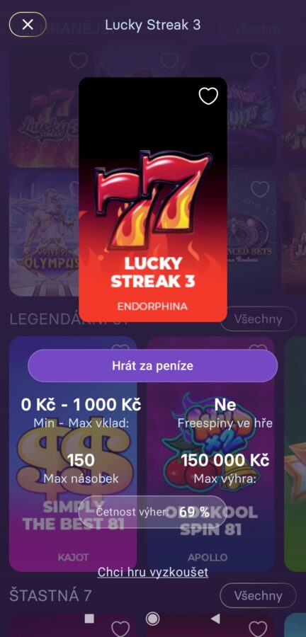 Mobilní aplikace GRANDWIN hry