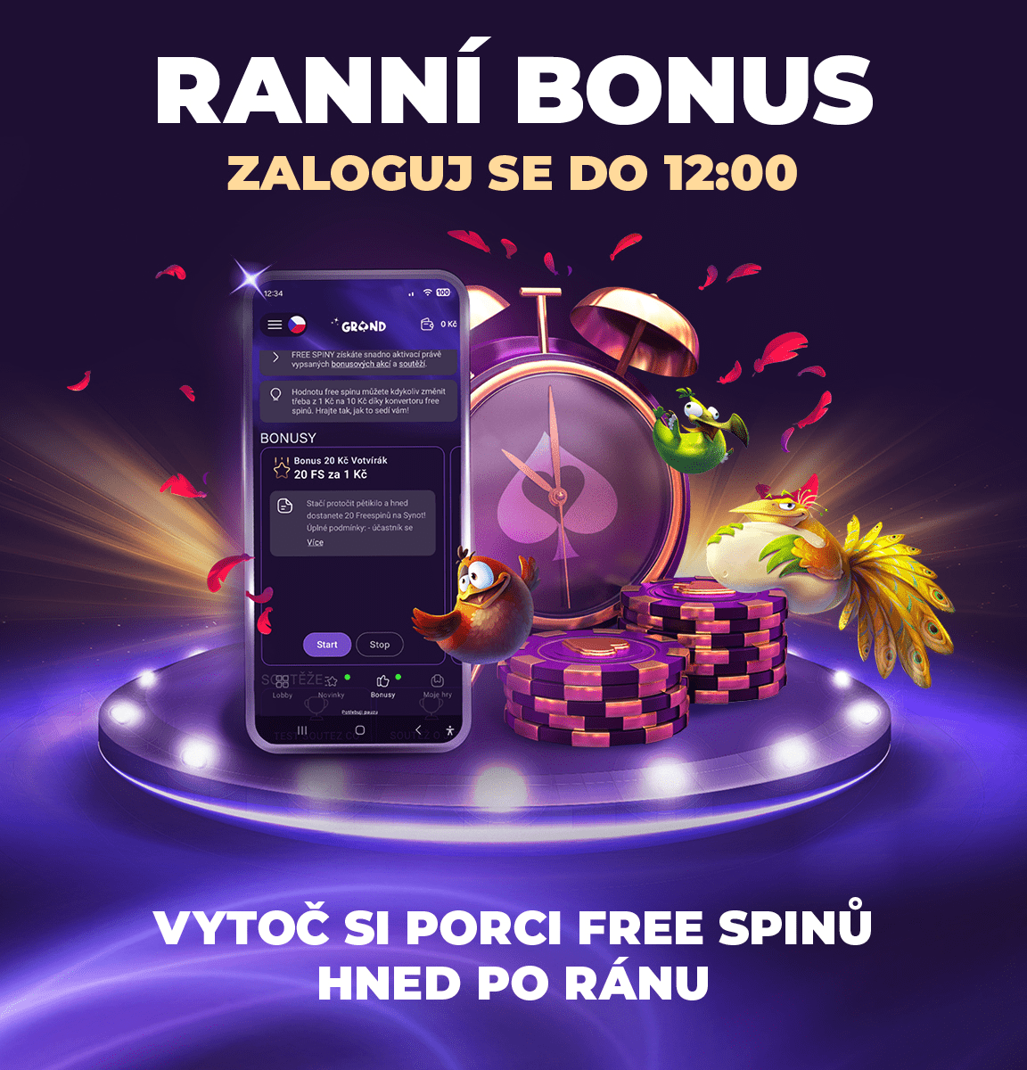 Pravidelné bonusové akce GRANDWINU – Ranní bonus