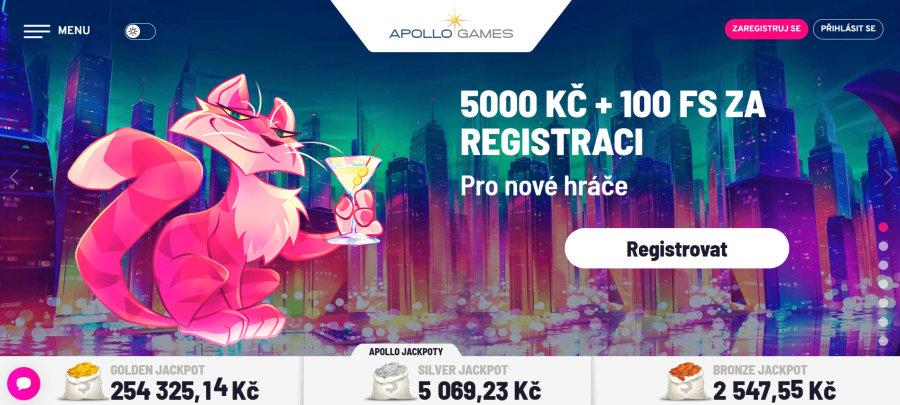 progresivní jackpoty apollo games